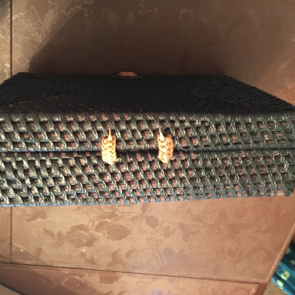 Collection 18 Rectangle Rattan Handbag - Picture 7 of 10
